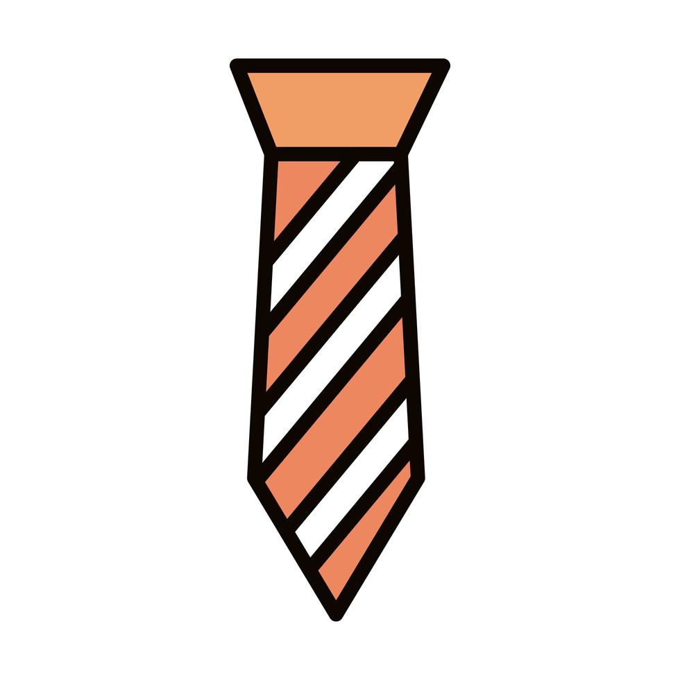 corbata accesorio decoración celebración línea e icono de relleno vector