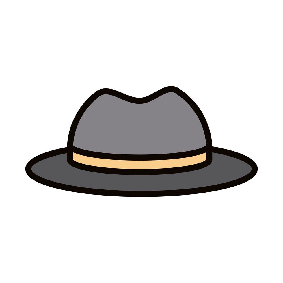 hat gentleman accessory celebration line and fill icon vector