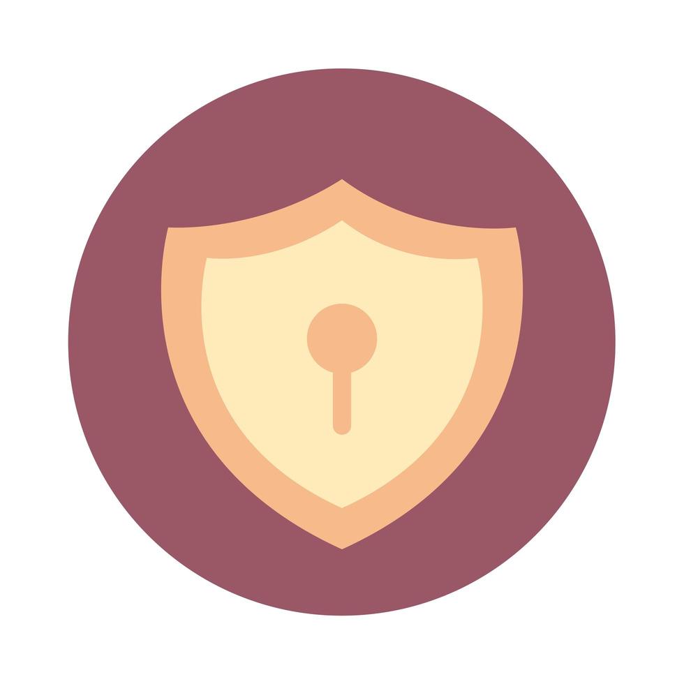 mobile banking shield protection safe block style icon vector
