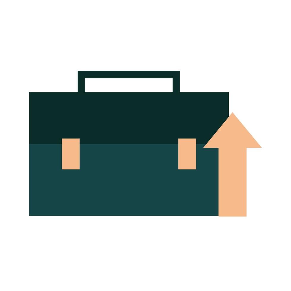 mobile banking business suitcase profit arrow flat style icon vector