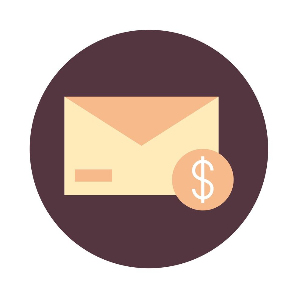 mobile banking money envelope payment block style icon vector