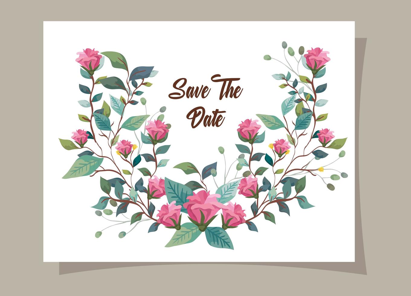 invitation card with flowers decoration vector