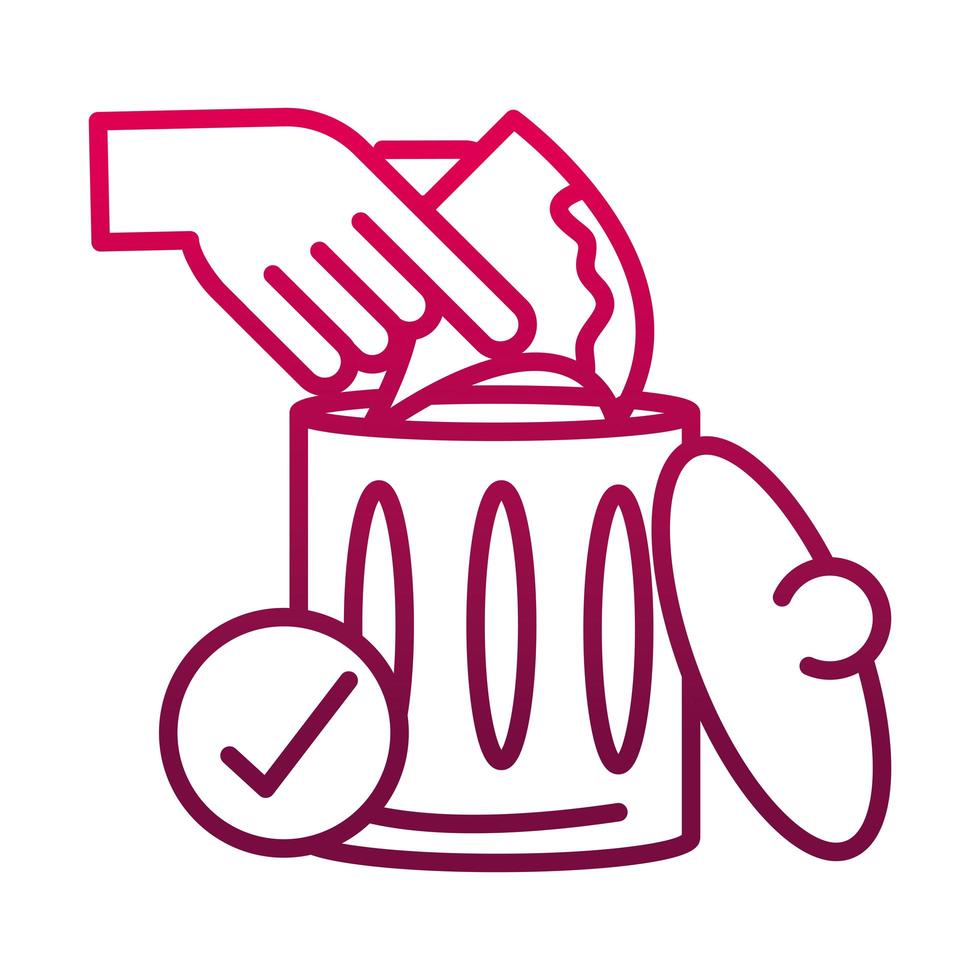 throw away the cleaning papers prevent spread of covid19 gradient icon vector