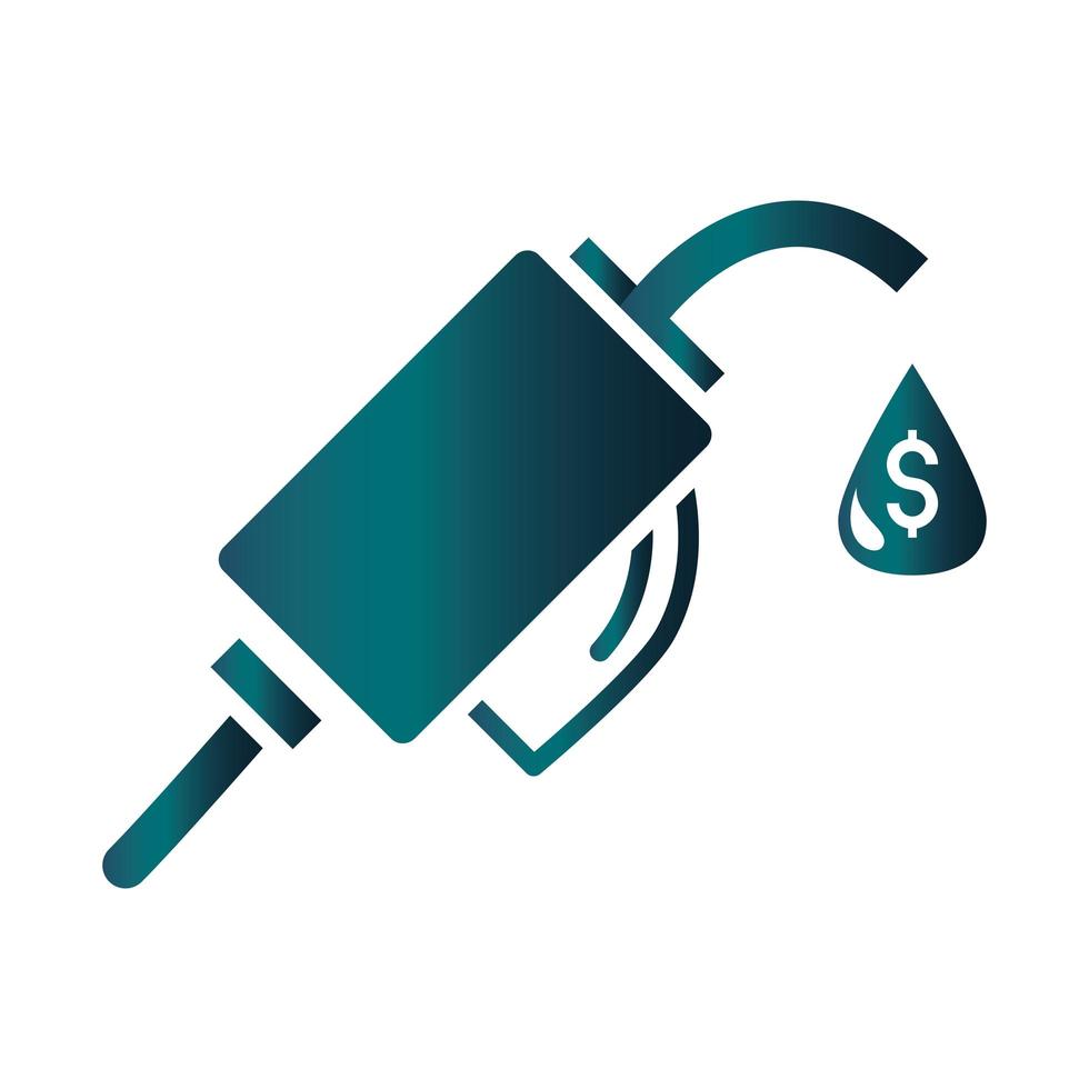 station pump crisis economy oil price crash gradient style icon vector