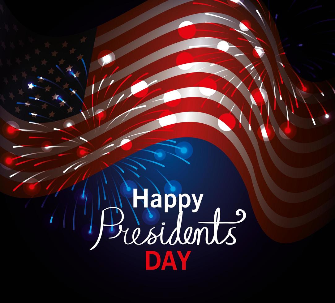 happy presidents day with usa flag vector