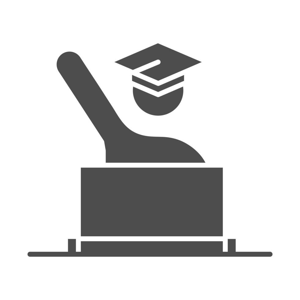 teach school and education online student with laptop silhouette style icon vector