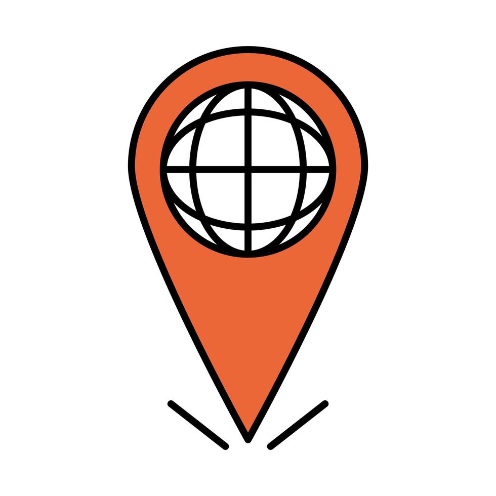 online education world navigation pointer website and mobile training courses line and fill icon vector