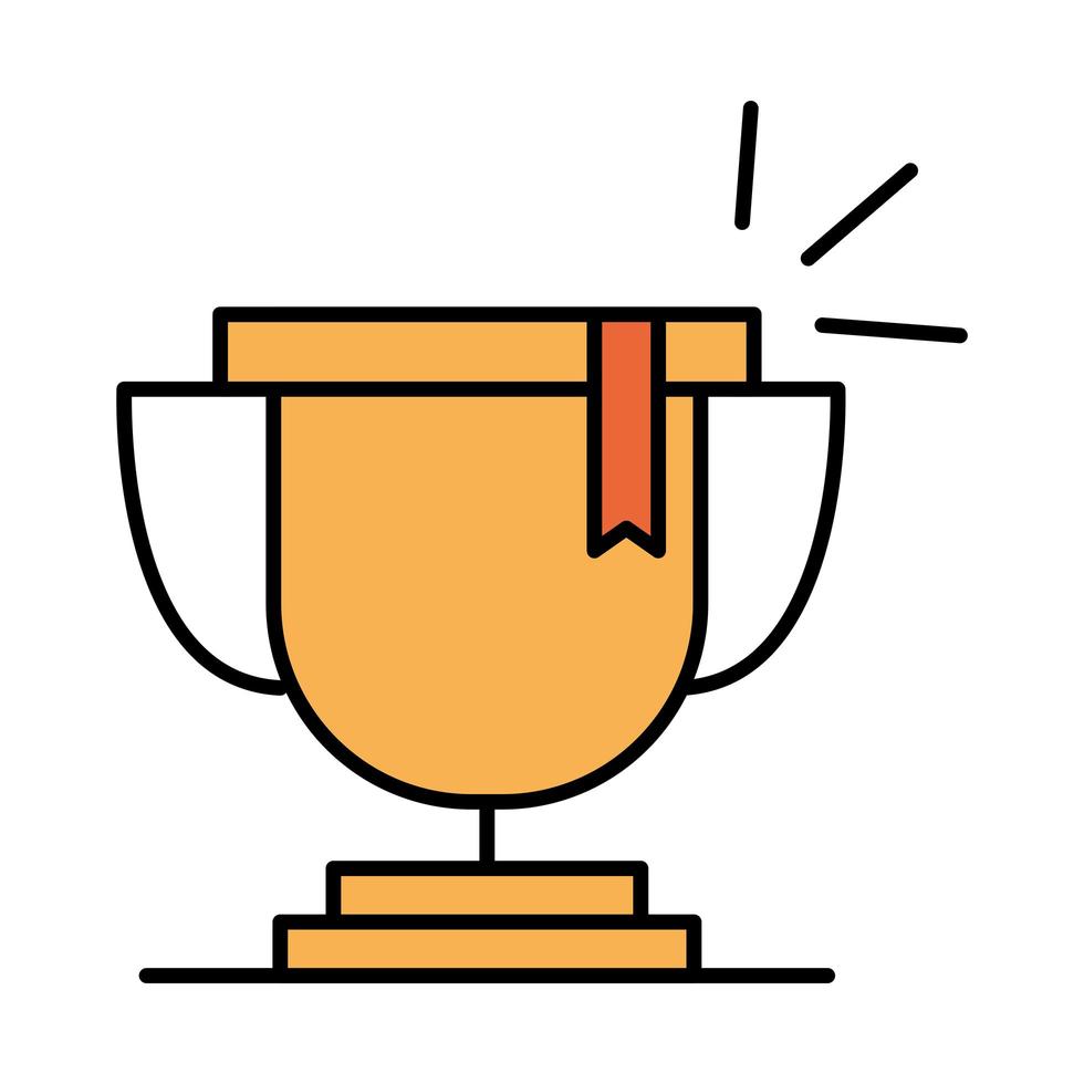 online education trophy award success website and mobile training courses line and fill icon vector