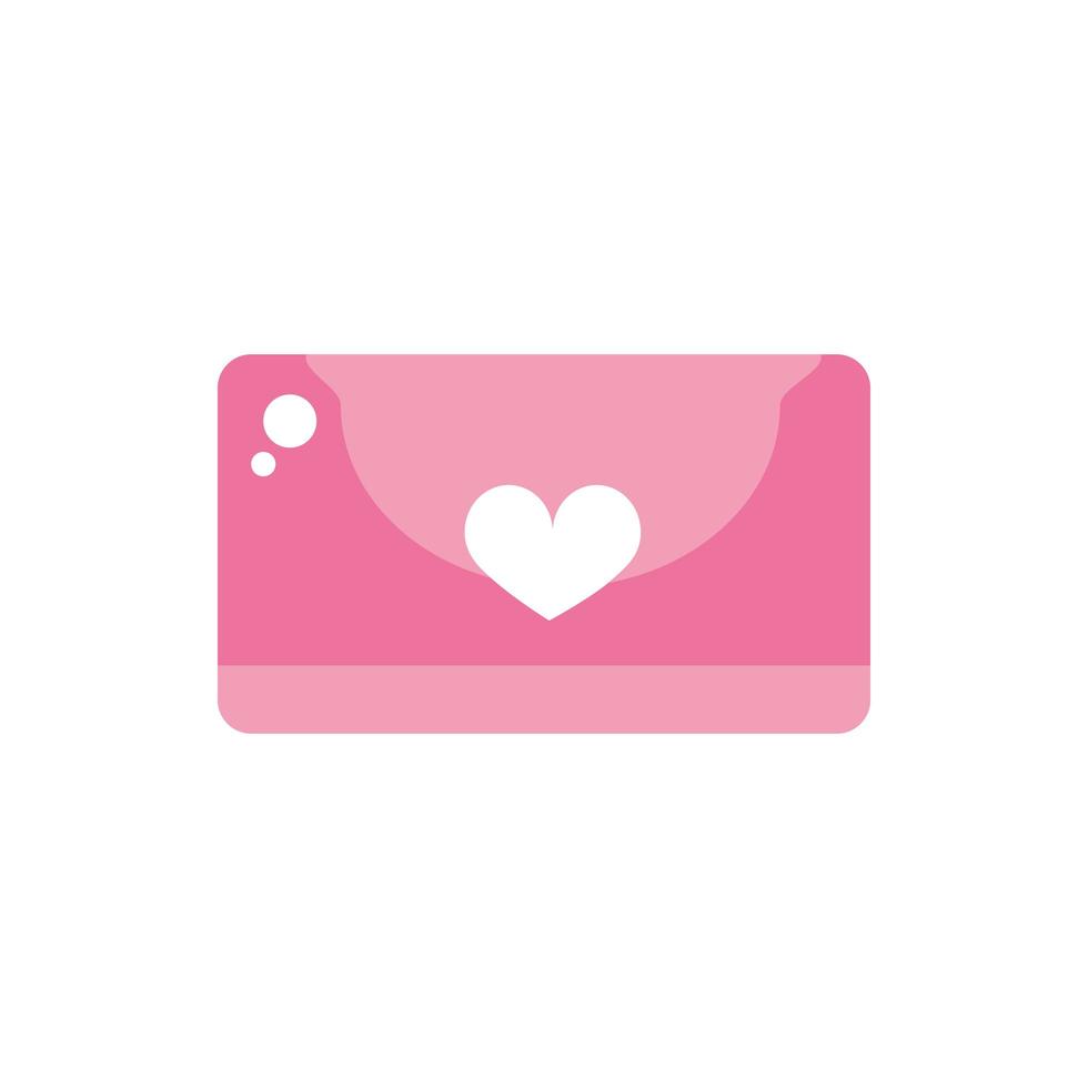 happy valentines day envelope message heart love pink design vector