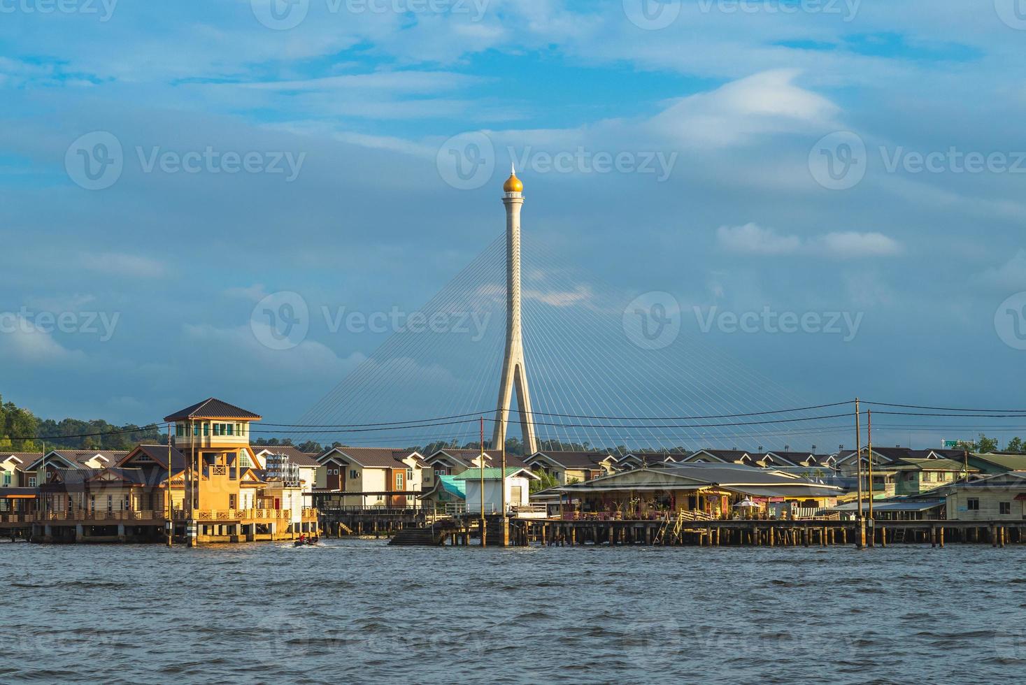 Sungai Kebun Bridge and Kampong Ayer in Brunei photo