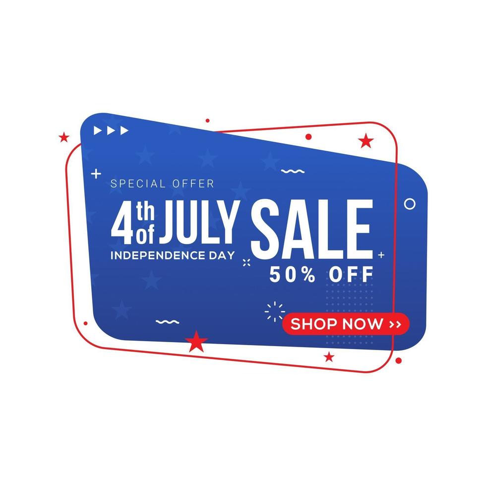 Fourth of July USA independence day sale banner with abstract liquid vector