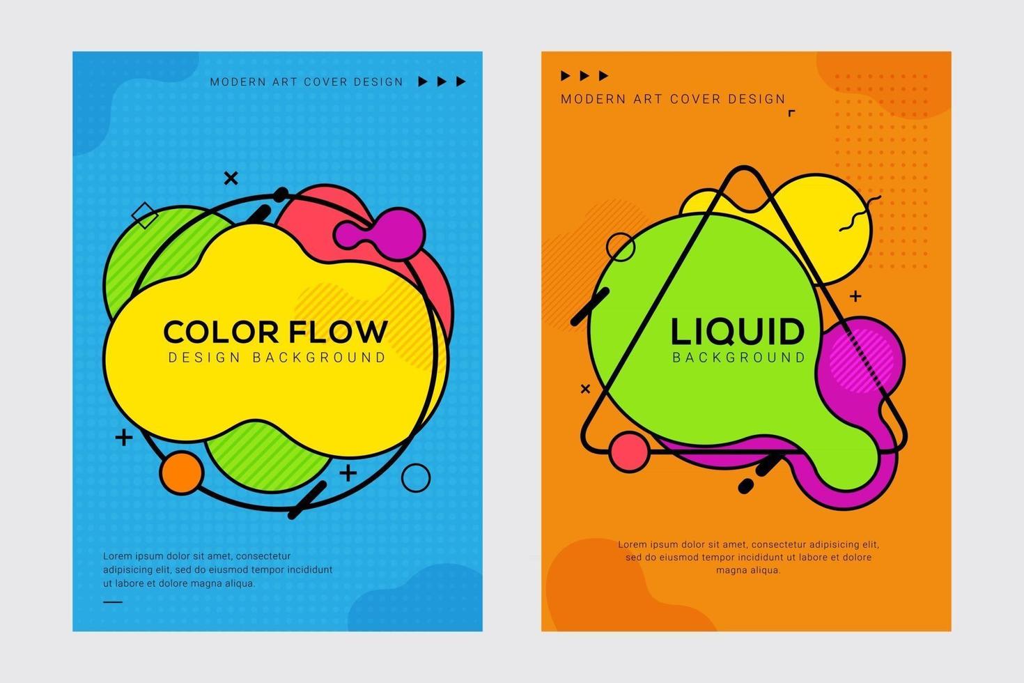 Dynamic modern fluid and liquid poster and cover design with pop art style vector