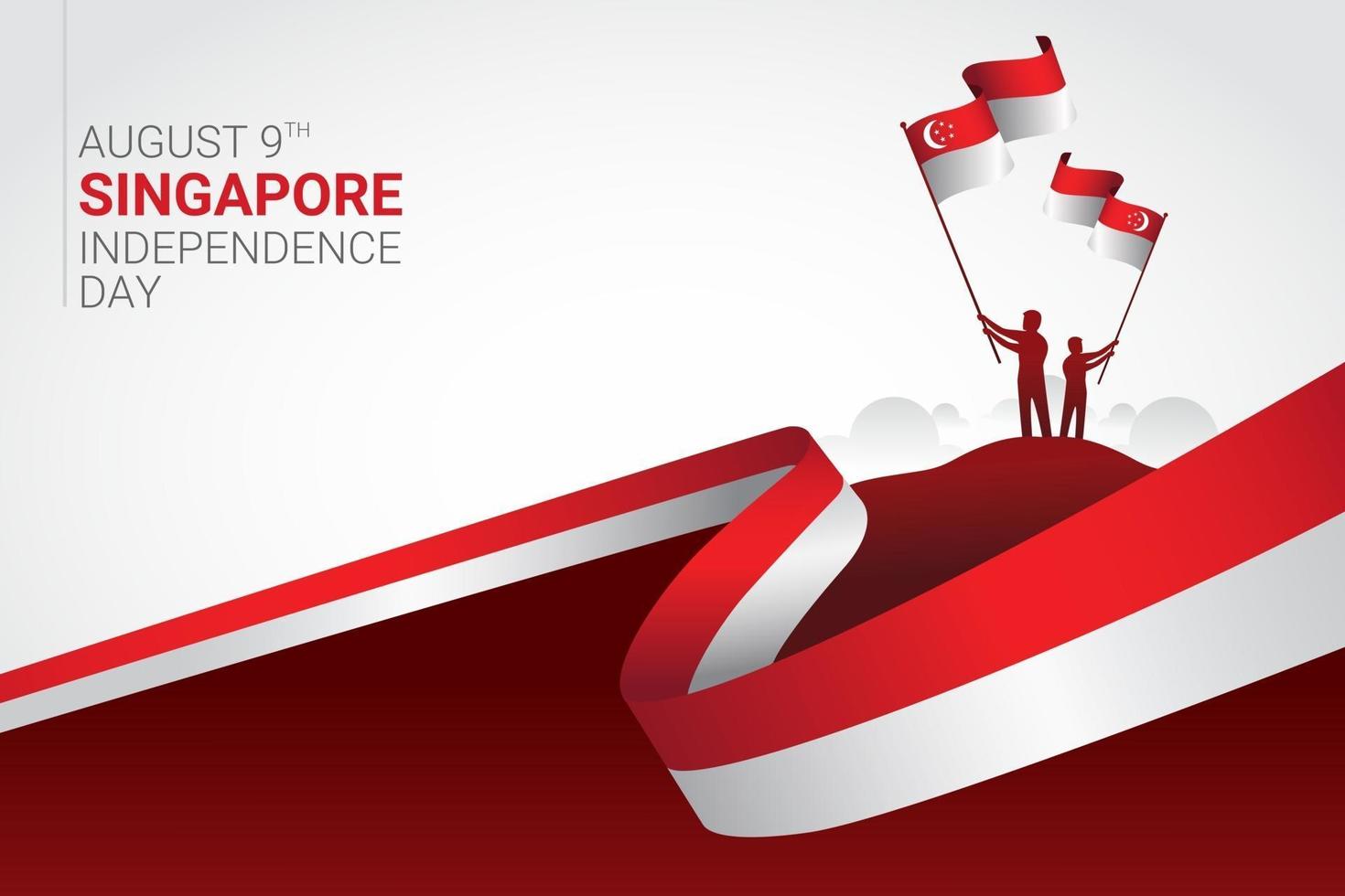 Singapore independence day banner celebration vector illustration