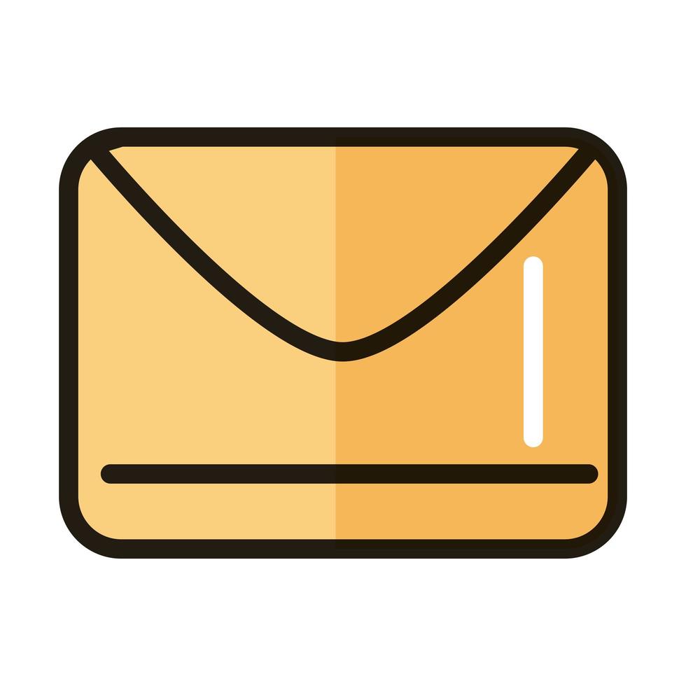 línea de interfaz de tecnología web de internet de mensaje de correo electrónico e ícono de estilo de relleno vector