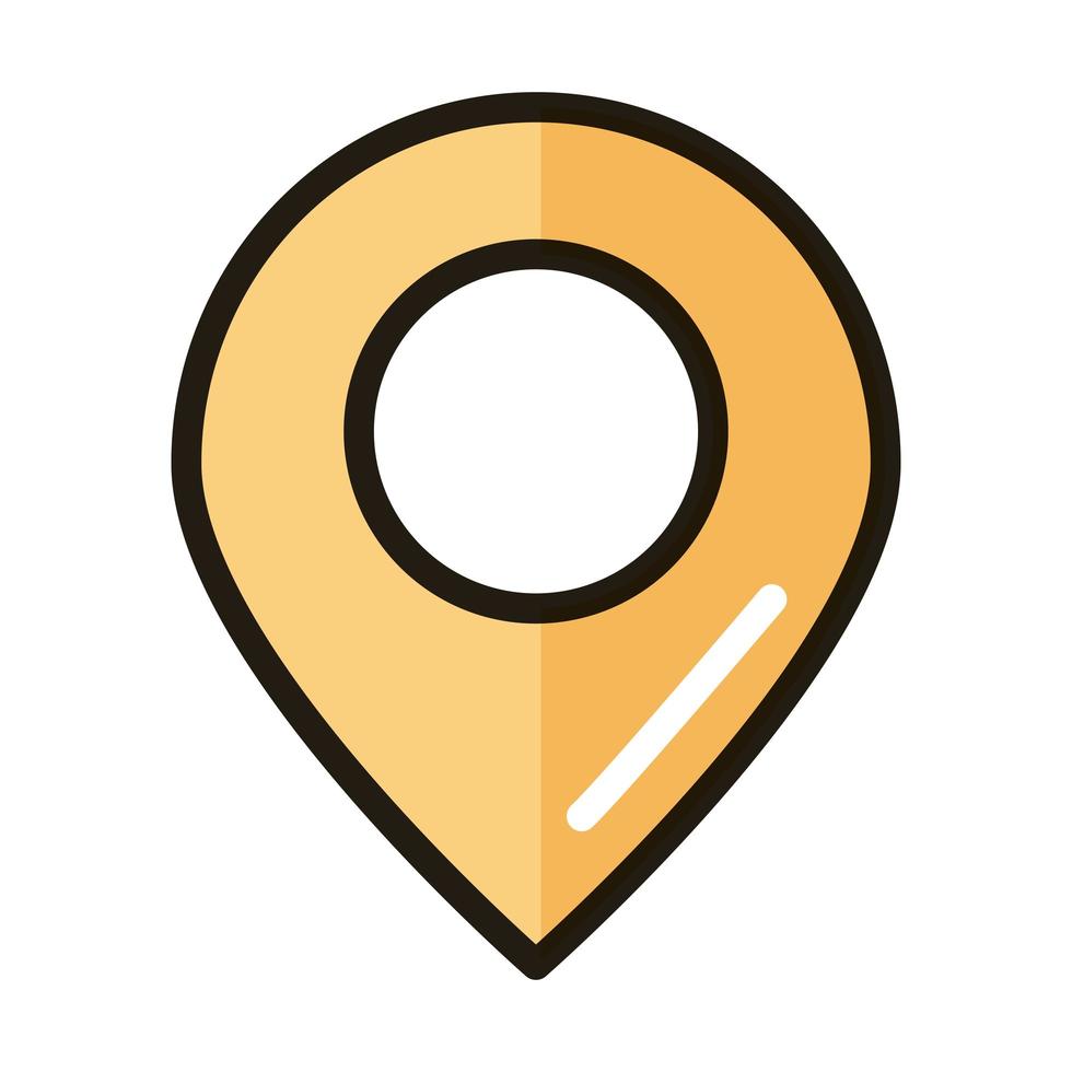 gps navigation location pin internet web technology interface line and fill style icon vector