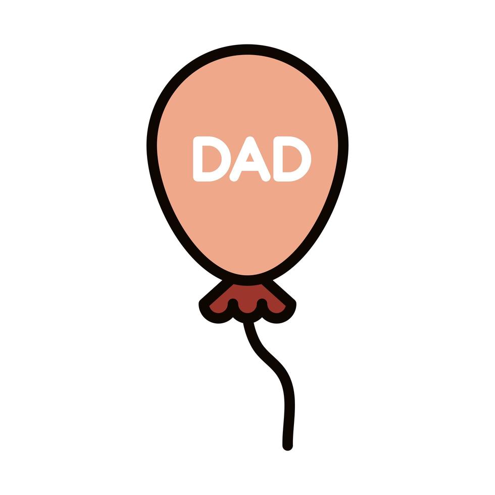 happy fathers day dad balloon decoration ornament celebration line and fill icon vector