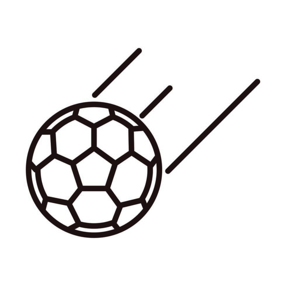 icono de estilo de línea deportiva de equipo de pelota de fútbol vector