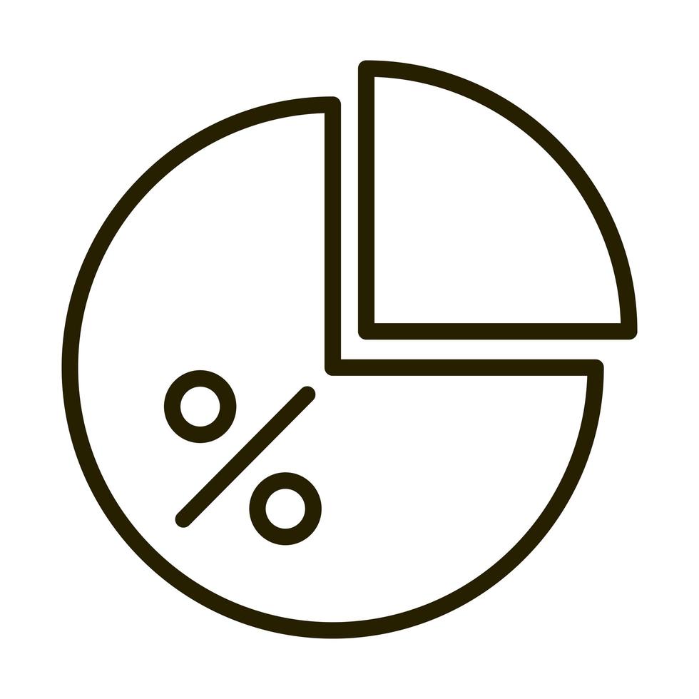 diagrama gráfico circular informe negocio financiero mercado de valores icono de estilo de línea vector