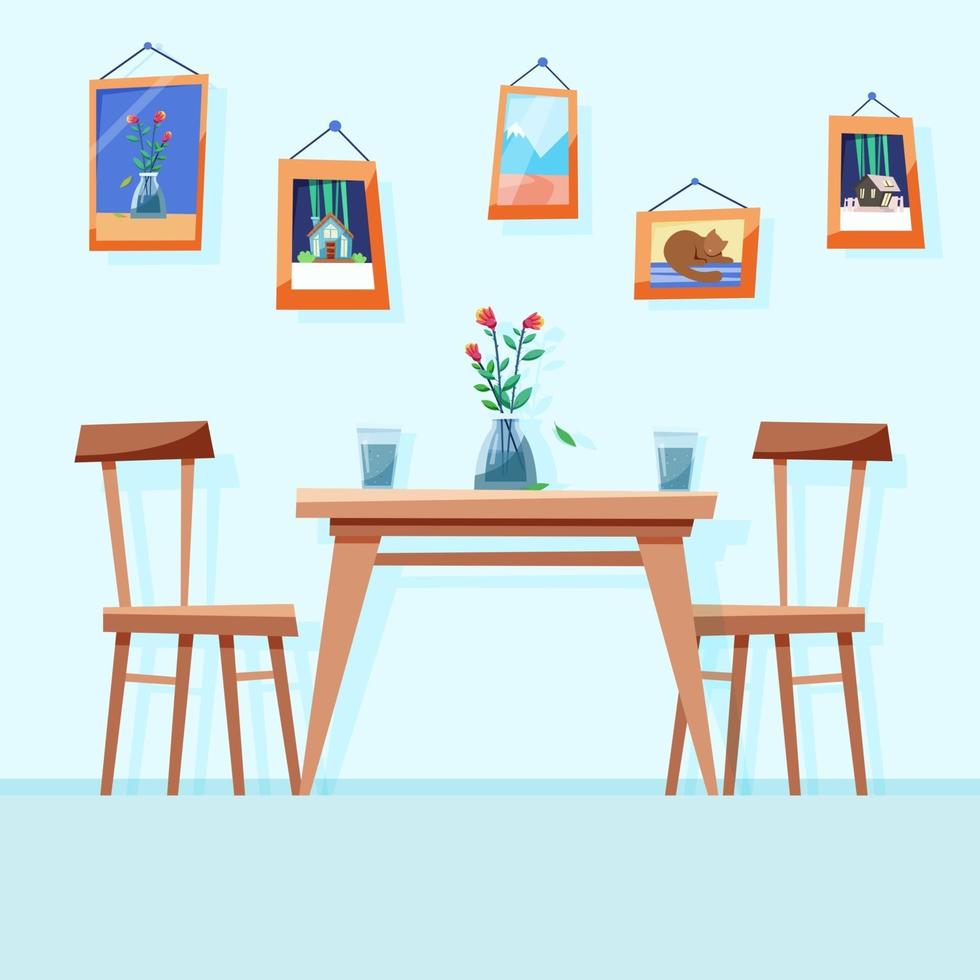 dining room in the apartment vector