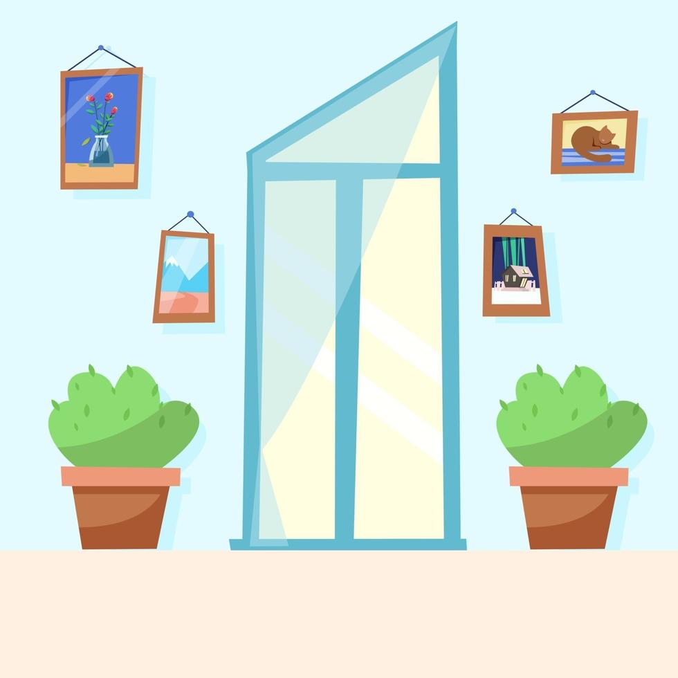 window to the floor  Cozy room vector