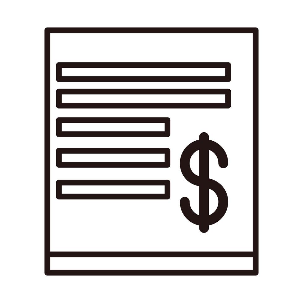 commerce bill count shopping or payment mobile banking line style icon vector