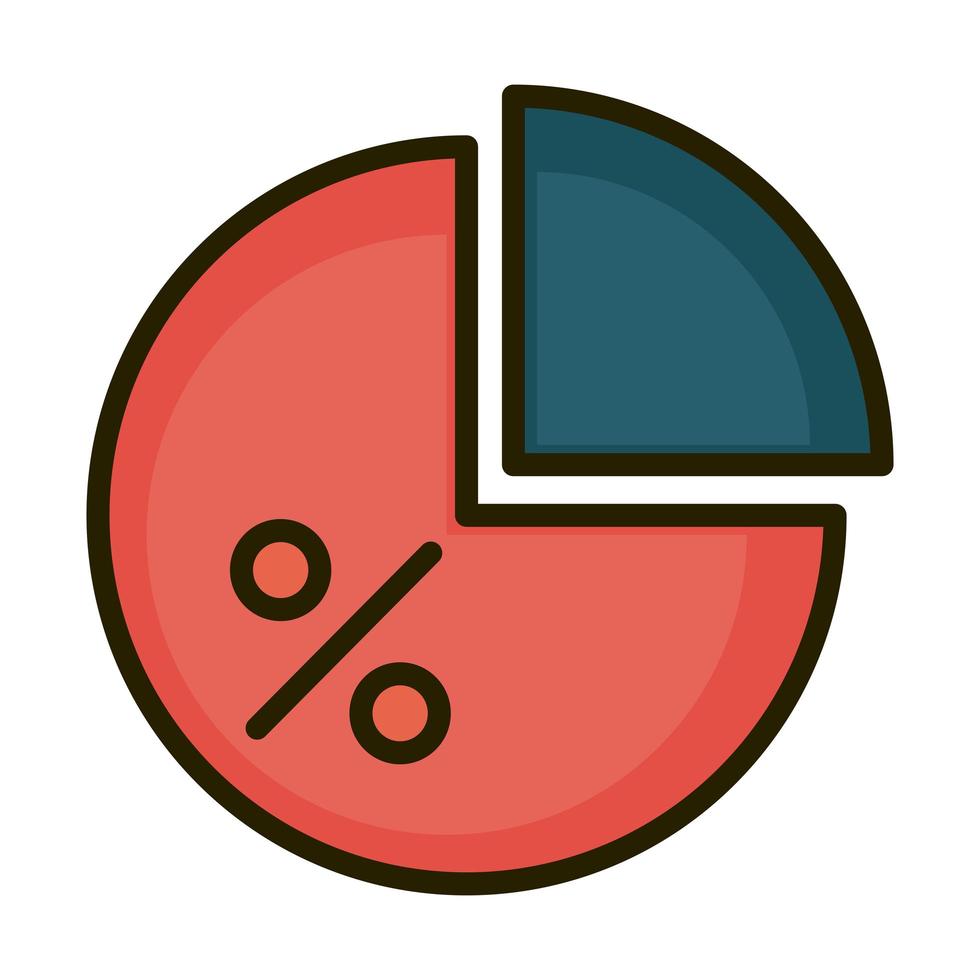 diagram pie chart report financial business stock market line and fill icon vector