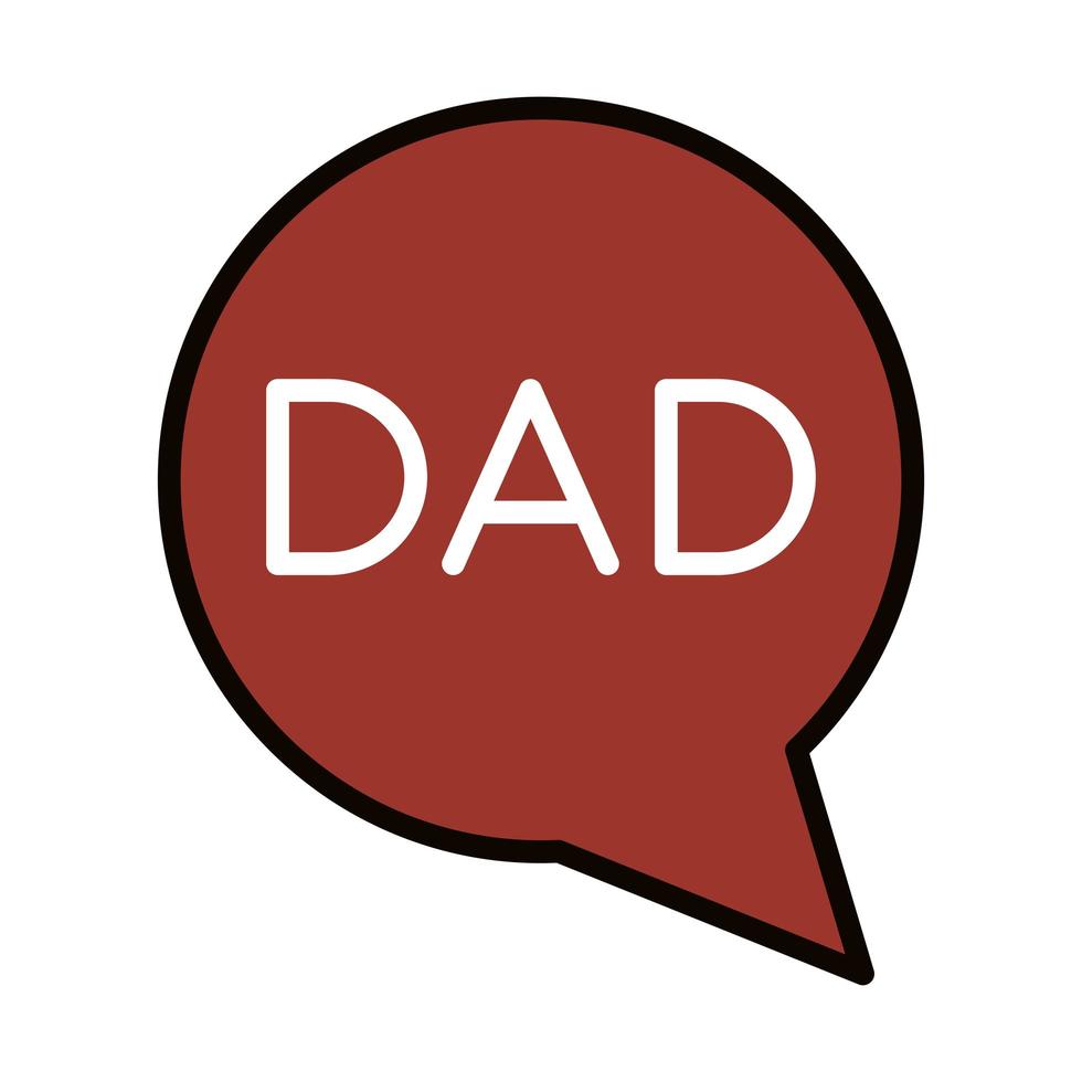 happy fathers day speech bubble dad love celebration line and fill icon vector