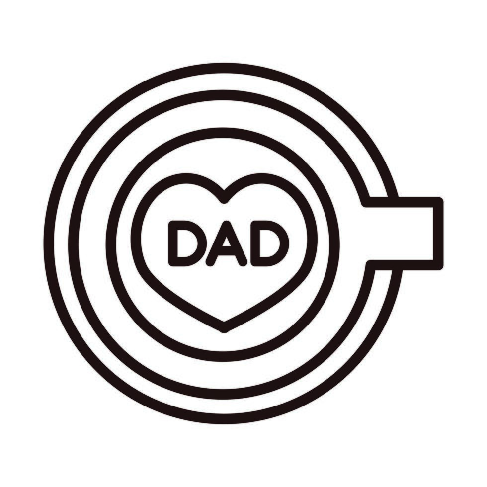 happy fathers day top view coffee cup dad lettering celebration line style icon vector