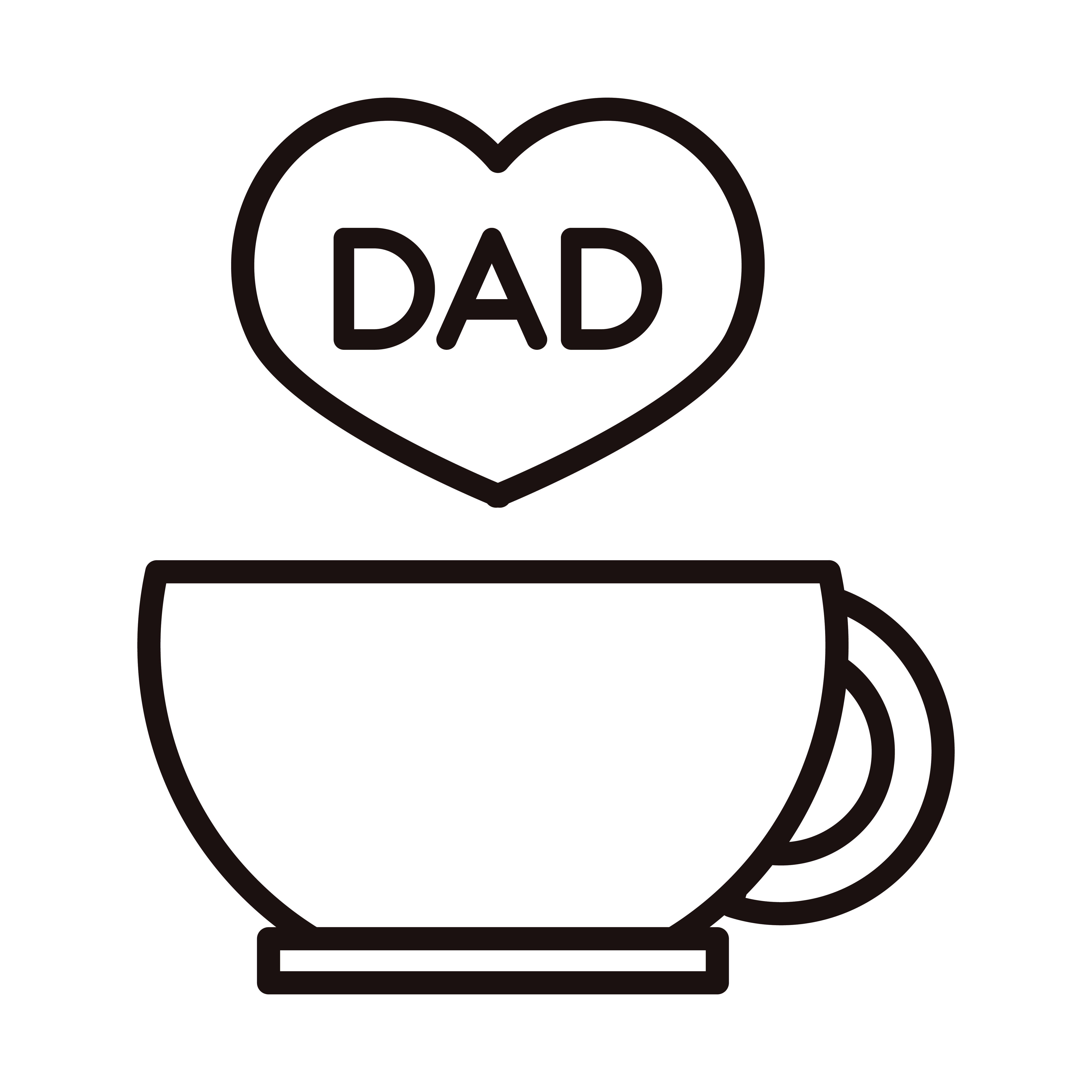 happy fathers day coffee cup heart dad love celebration line style icon