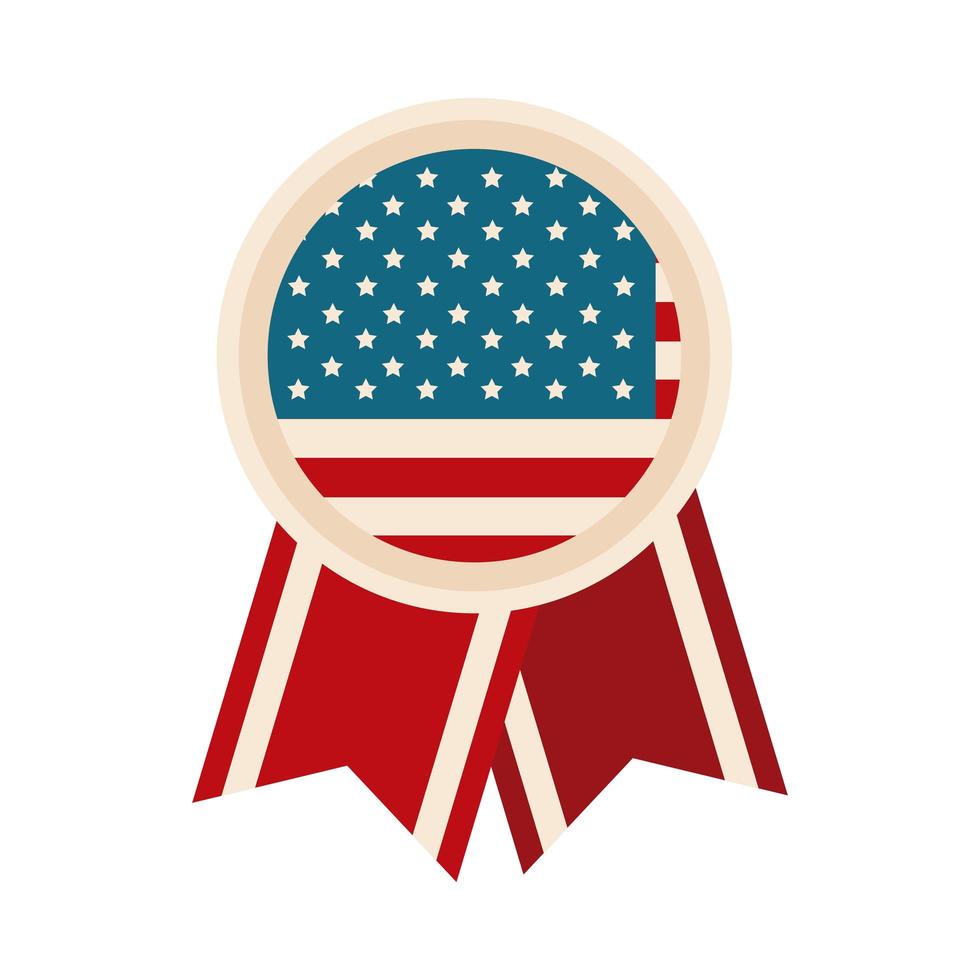 happy independence day rosette american flag party celebration national flat style icon vector