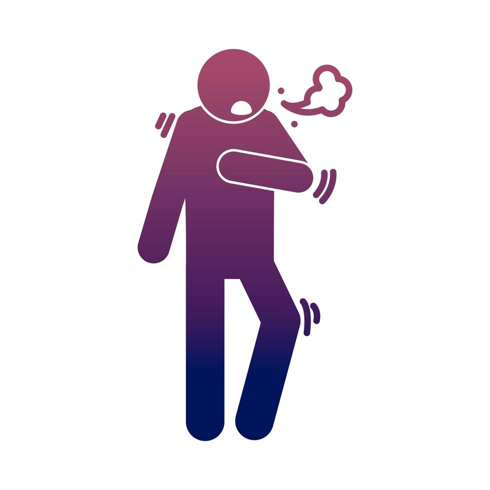 coronavirus covid 19 symptoms dry cough respiratory disease health pictogram gradient style icon vector