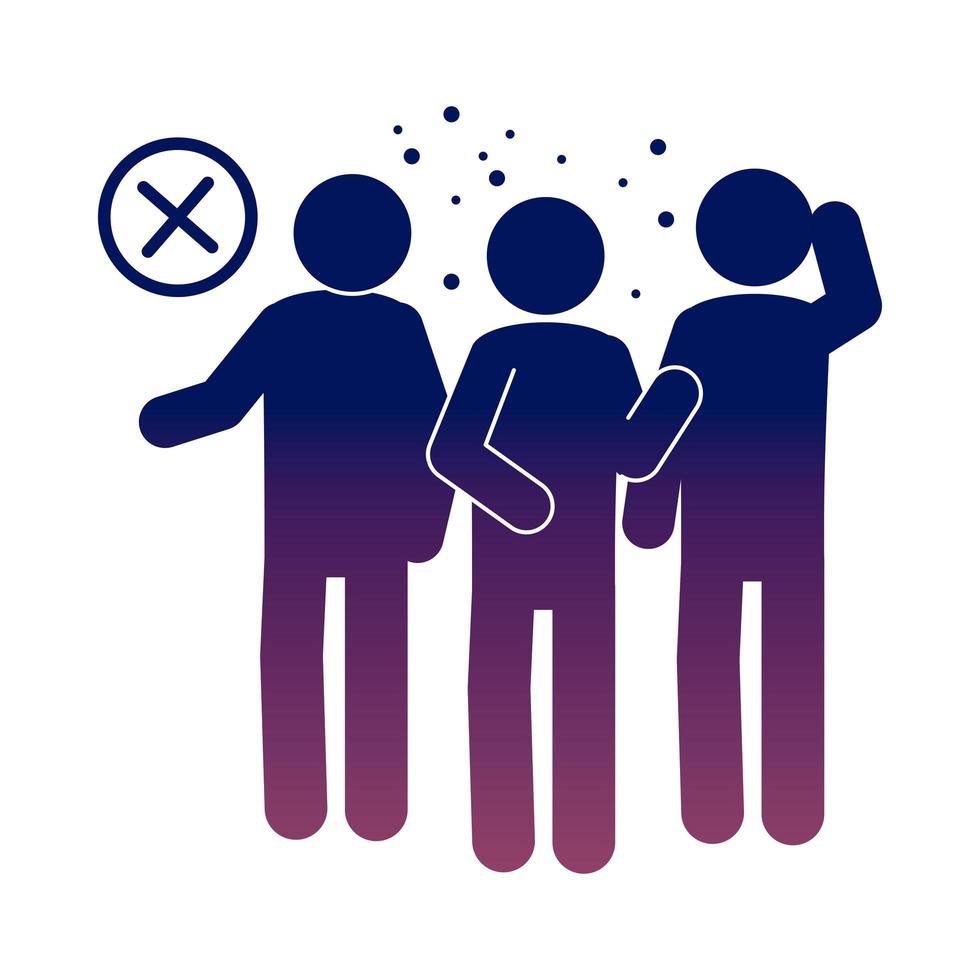 coronavirus covid 19 avoid crowded places prevent health pictogram gradient style icon vector