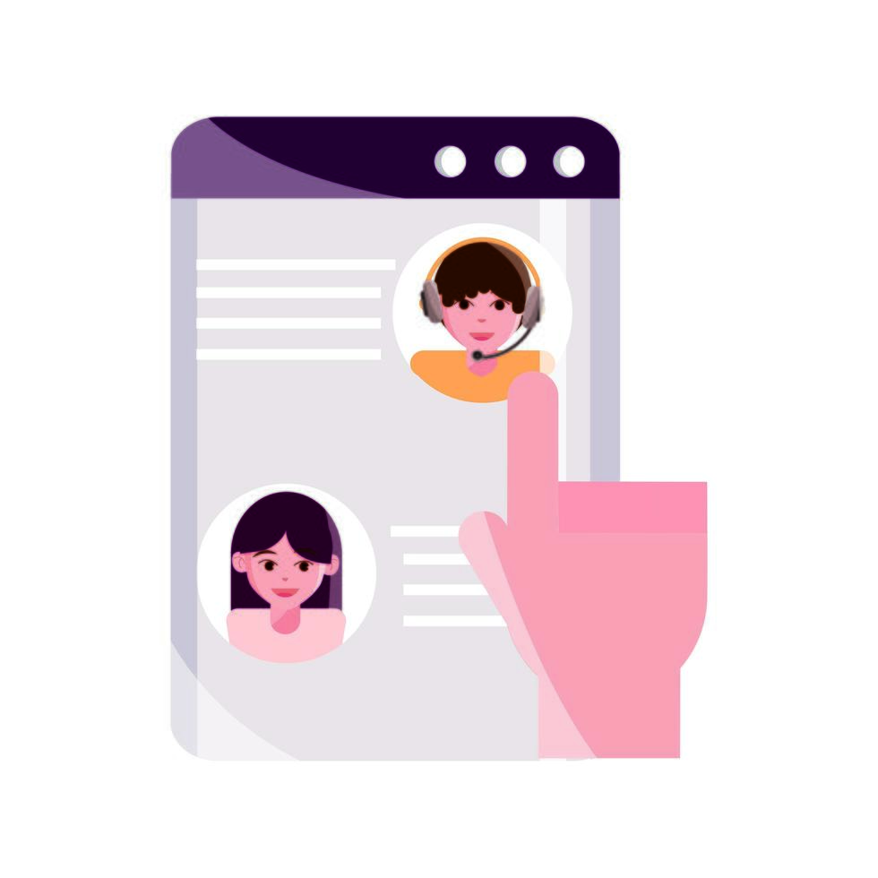 online activities video chat customer service support flat style icon vector