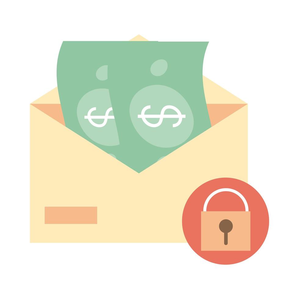mobile banking sending money security flat style icon vector