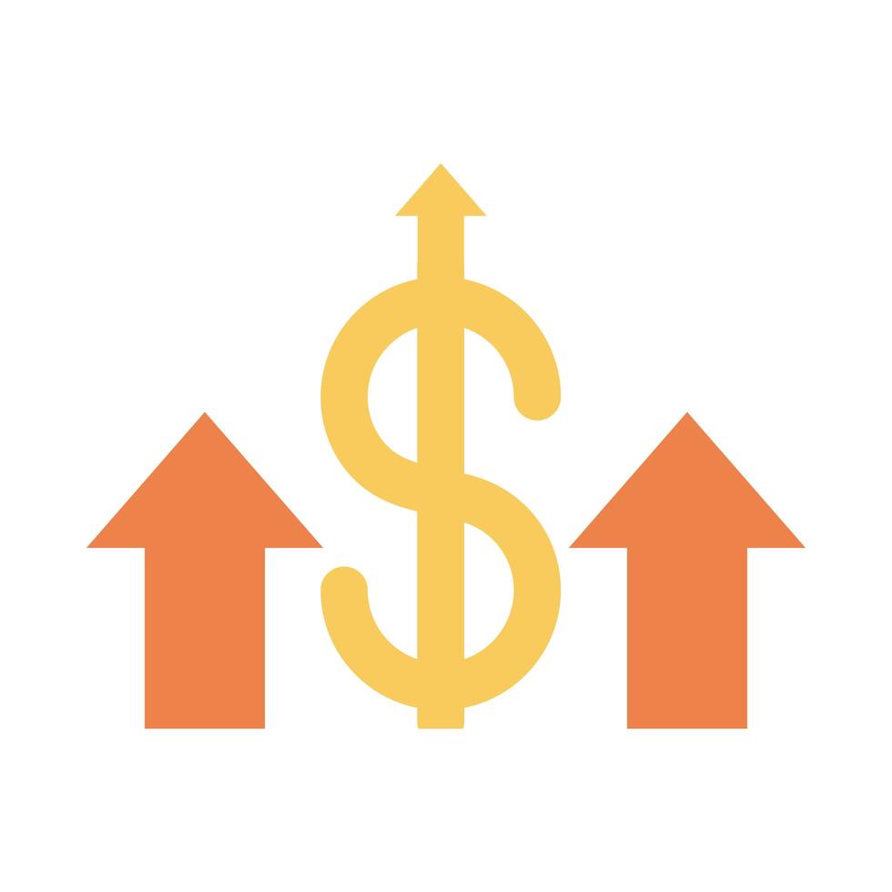 money up arrow statistics market rising food prices flat style icon vector