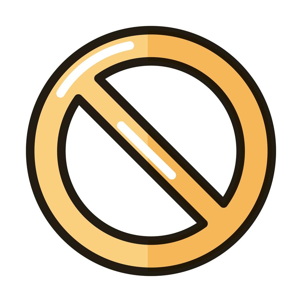 prohibited sign internet web technology interface line and fill style icon vector
