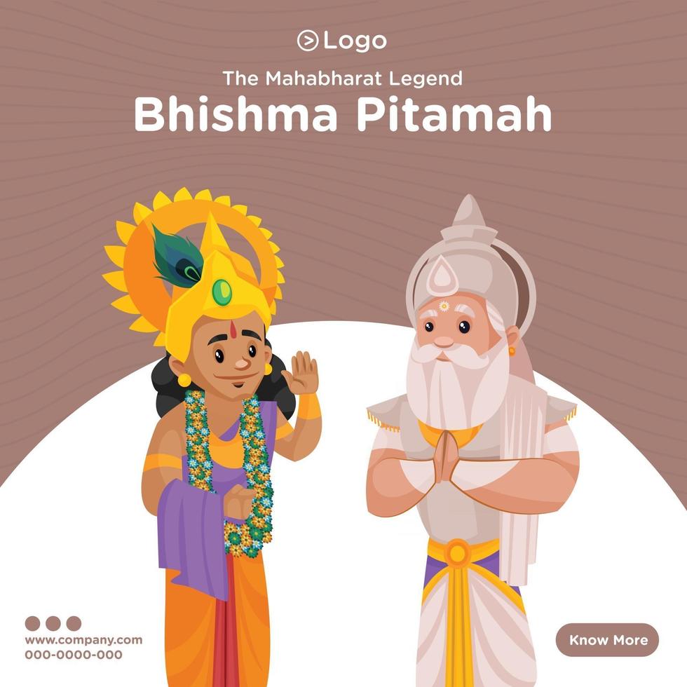 Banner design of mahabharat legend bhishma pitamah vector