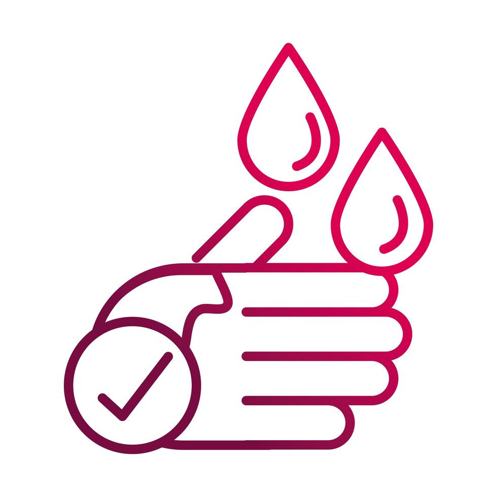 wash hands prevent spread of covid19 gradient icon vector