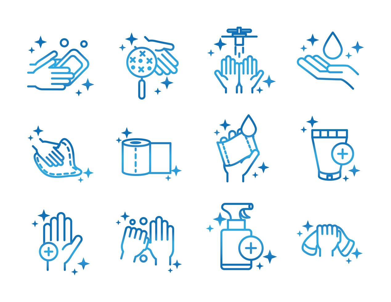 personal hand hygiene disease prevention and health care gradient style icon vector