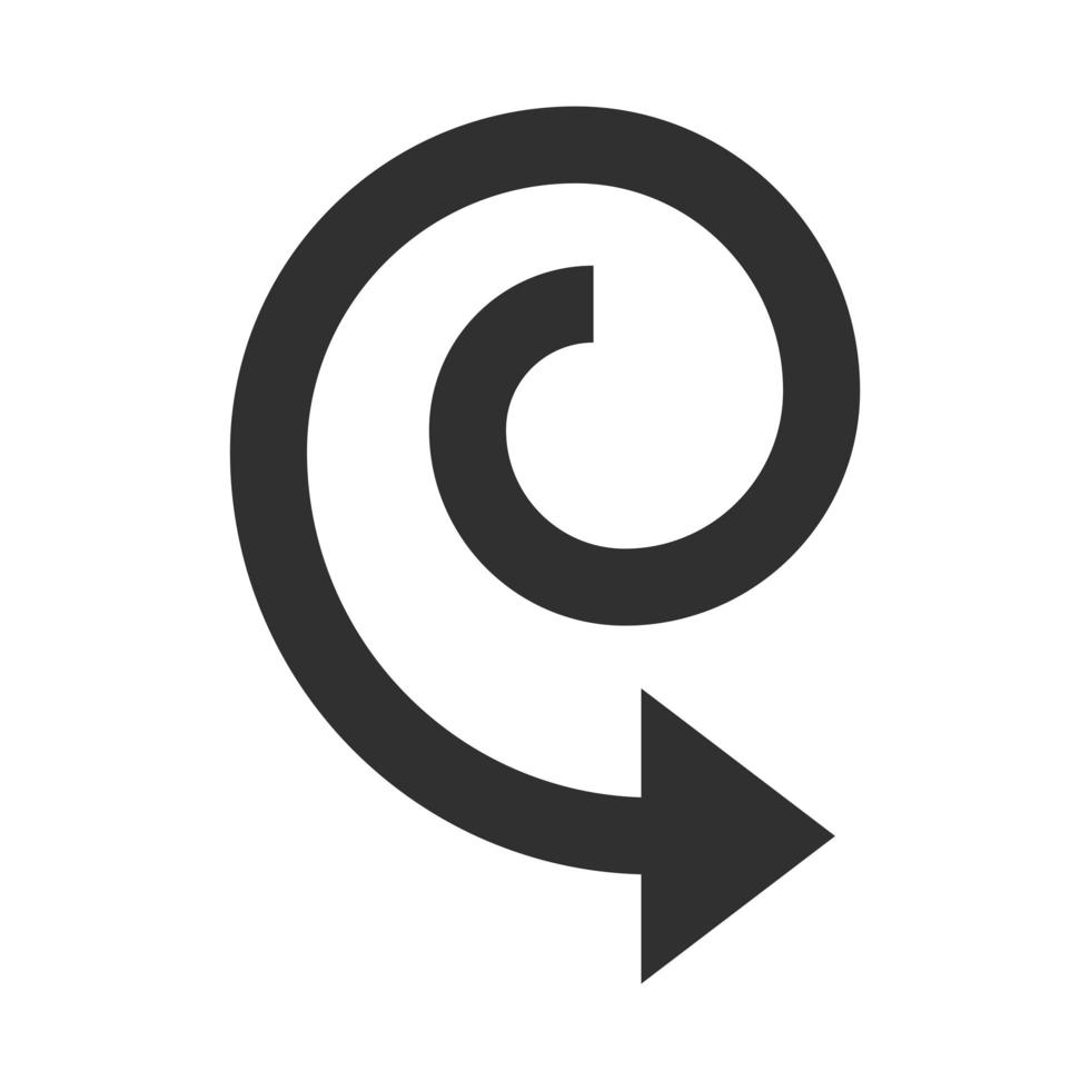 spiral arrow creativity design silhouette style icon vector