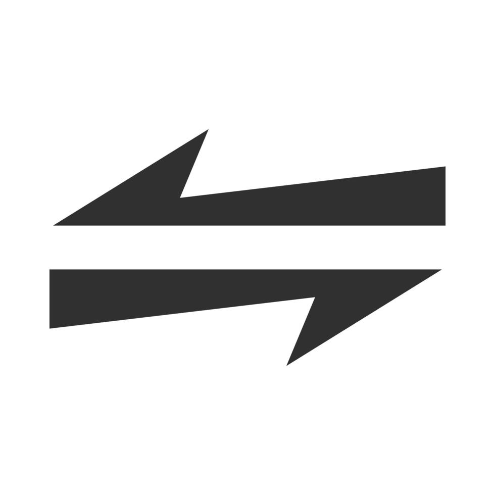 arrow direction related icon arrows point two sides silhouette style vector