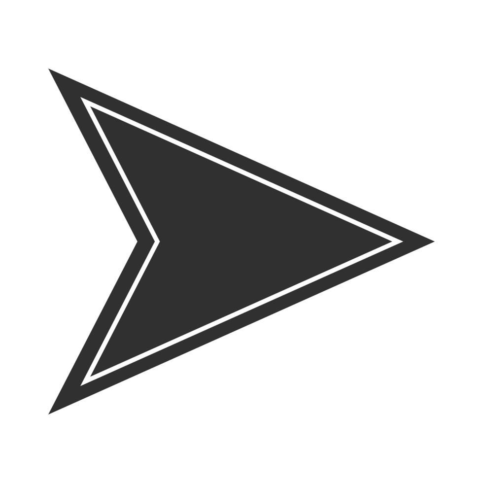 arrow cursor web click digital silhouette style icon vector