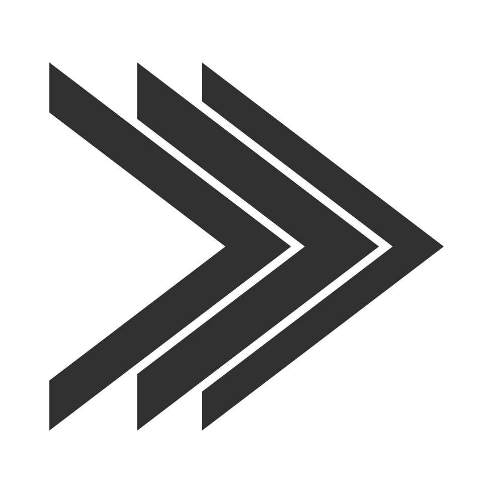 double right arrows direction forward button silhouette style icon vector
