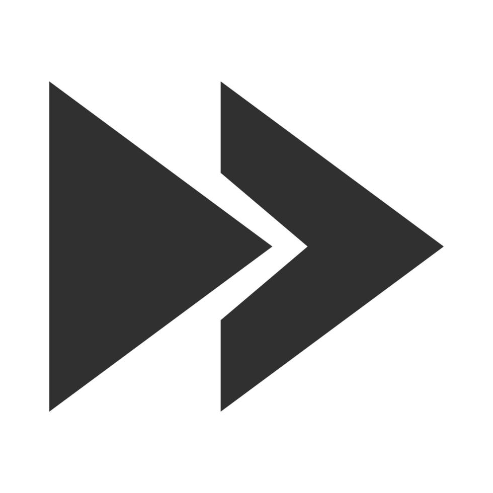 double right arrows direction forward digital button silhouette style icon vector