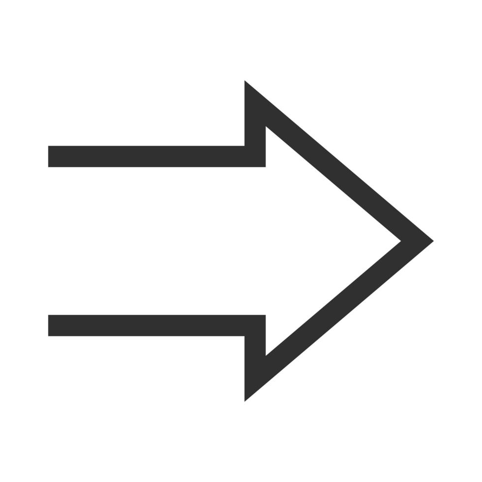 arrow direction related icon right pointed orientation silhouette style vector