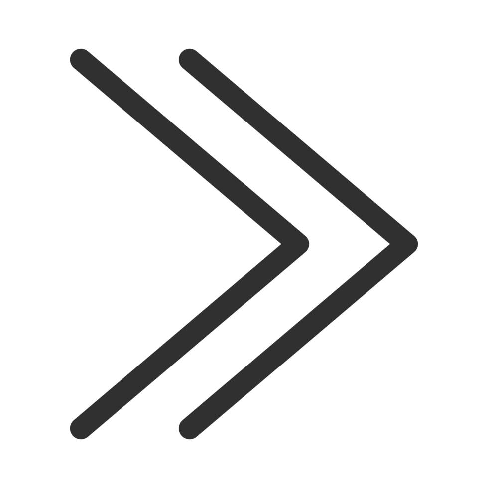 double right arrows direction forward button silhouette style icon vector