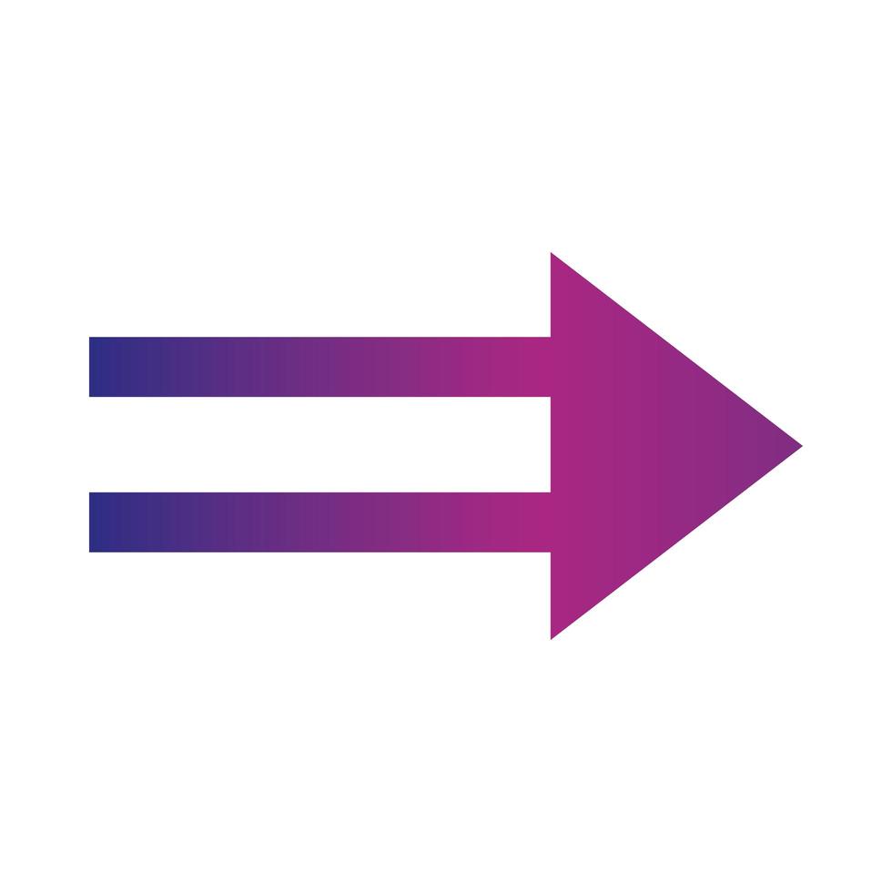 arrow direction related icon right pointed orientation gradient style vector