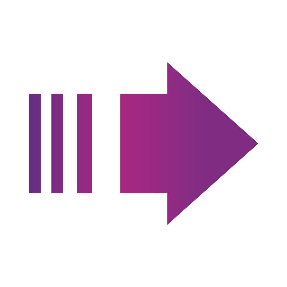 arrow direction related icon right pointed orientation gradient style vector