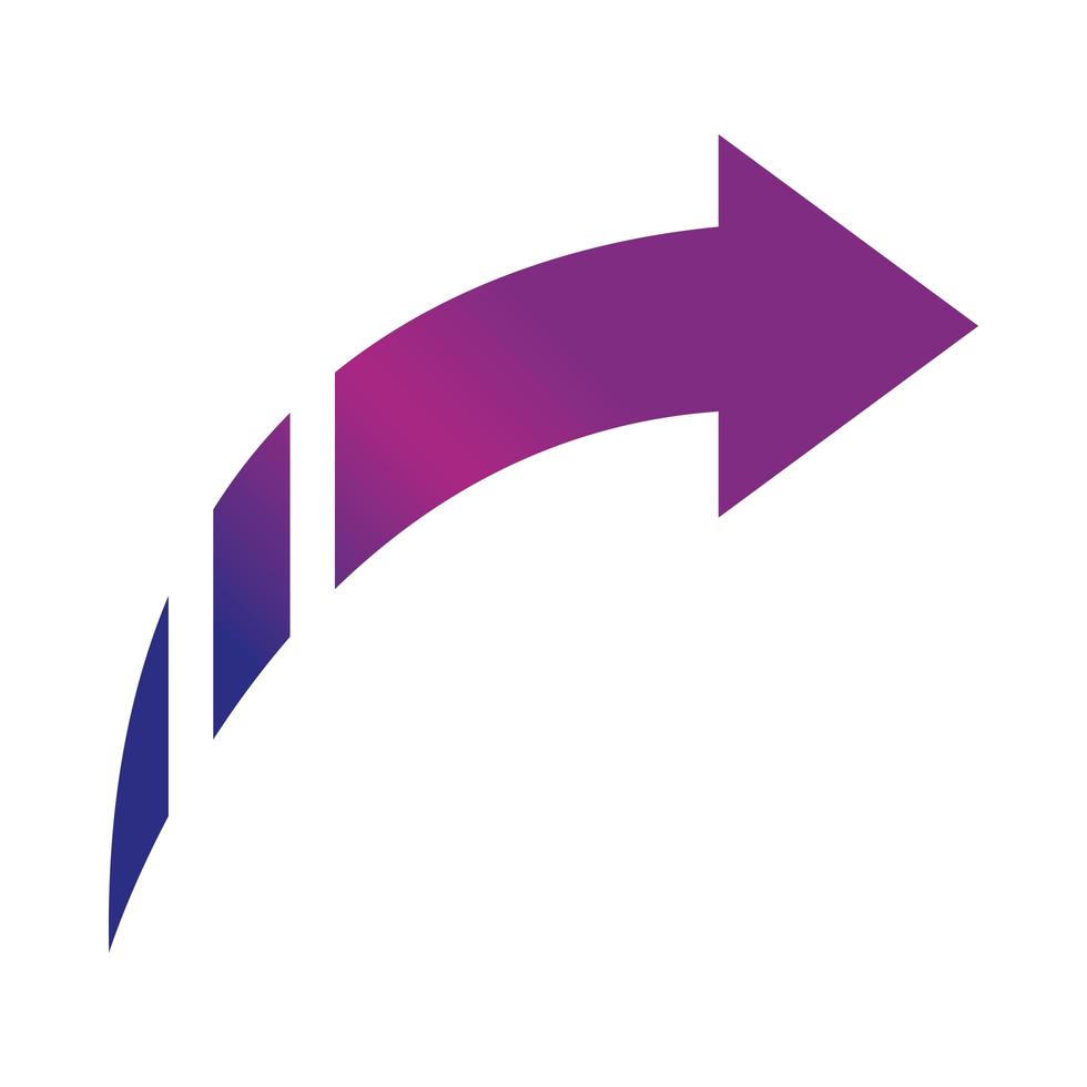 puntero de flecha web pictograma icono de estilo degradado vector