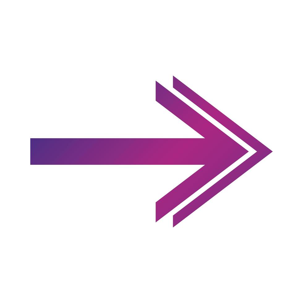 arrow direction related icon right pointed orientation double head gradient style vector